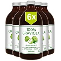 Los mejores  - 6 x 100% ZUMO DE GUANÁBANA - sin filtrar y vegano (6 x 500 ml)- hecho de puré de graviola al 100%. Compra ventaja…